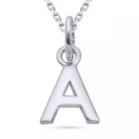 letter a ketting in zilver met hanger in verguld sterlingzilver