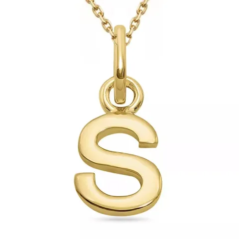 letter s ketting in verguld sterlingzilver met hanger in verguld sterlingzilver