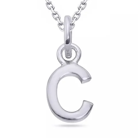 letter c ketting in zilver met hanger in zilver