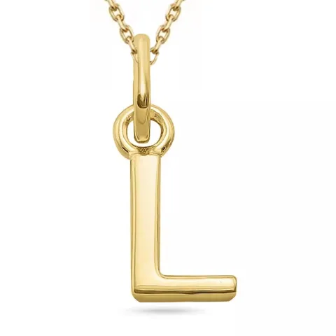 letter l ketting in verguld sterlingzilver met hanger in verguld sterlingzilver