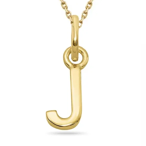 letter j ketting in verguld sterlingzilver met hanger in verguld sterlingzilver