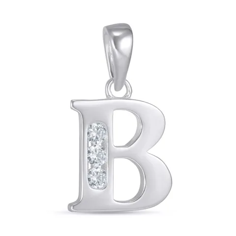 letter b zirkoon hanger in zilver