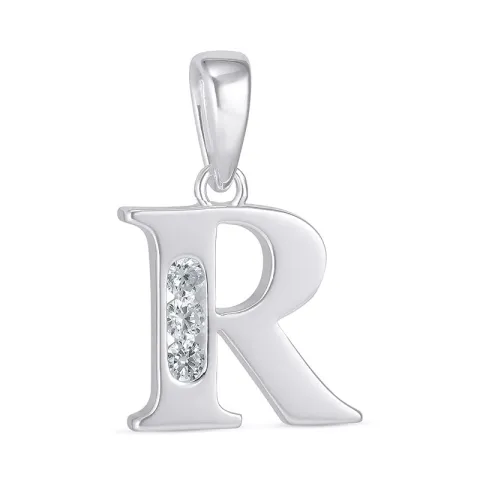 letter r zirkoon hanger in zilver