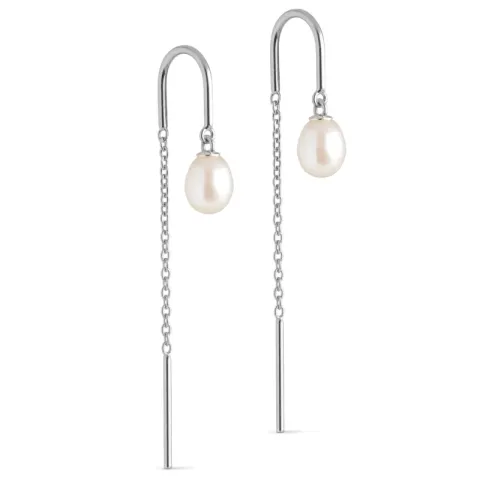 Enamel Eleanor Pearl parel ketting oorbellen in zilver