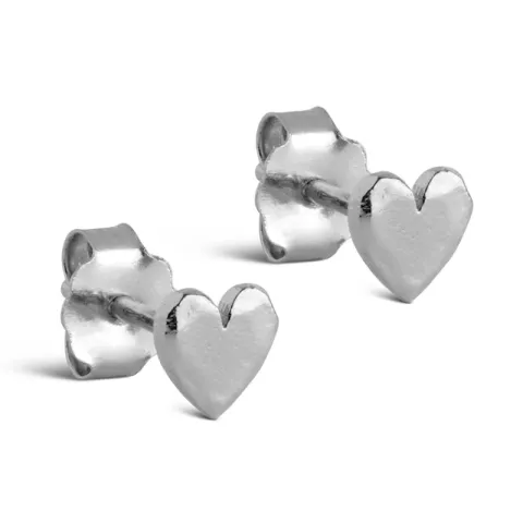 Enamel Heart oorsteker in zilver