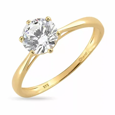 verzamelmonster solitaire ring in 9 karaat goud