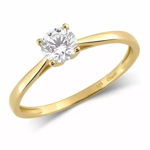 verzamelmonster solitaire ring in 9 karaat goud