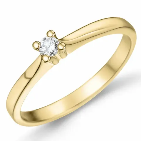 verzamelmonster diamant solitaire ring in 14 karaat goud 0,08 ct