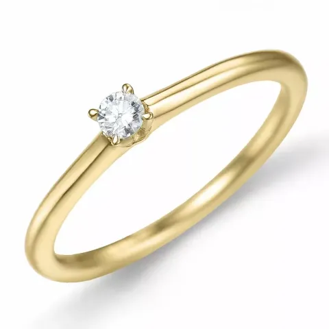 verzamelmonster diamant solitaire ring in 14 karaat goud 0,08 ct