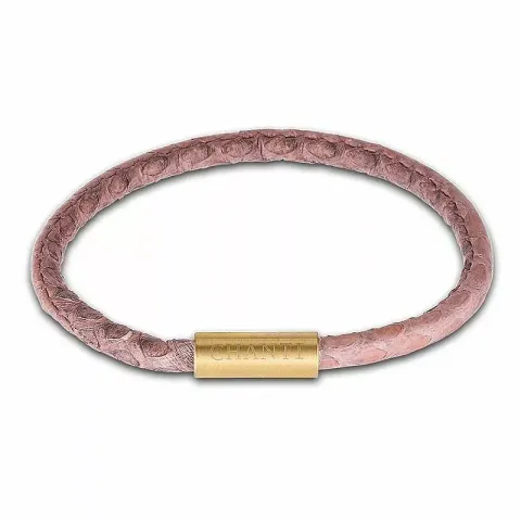 verzamelmonster roze slangenarmband in leer met verguld staal slot  x 4 mm