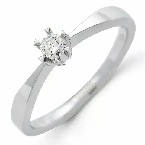 verzamelmonster diamant solitaire ring in 14 karaat witgoud 0,10 ct