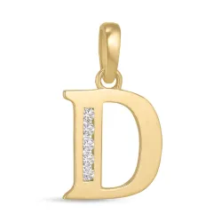 letter d zirkoon hanger in 9 karaat goud