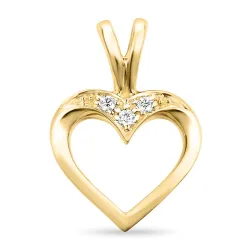 hart diamant hanger in 14 caraat goud 0,02 ct