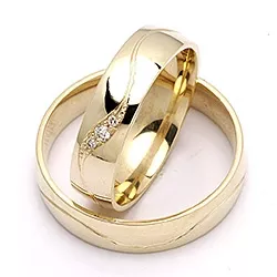 5 mm diamant trouwringen in 9 karaat goud 0,008 ct en 0,02 ct - set