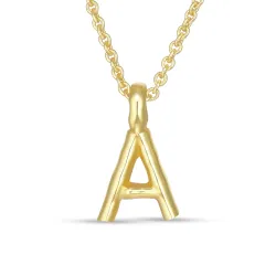 letter a hanger met ketting in verguld sterlingzilver