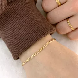 Figaro armband in 14 karaat goud 18,5 cm x 2,8 mm