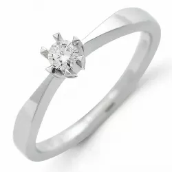 verzamelmonster diamant solitaire ring in 14 karaat witgoud 0,10 ct